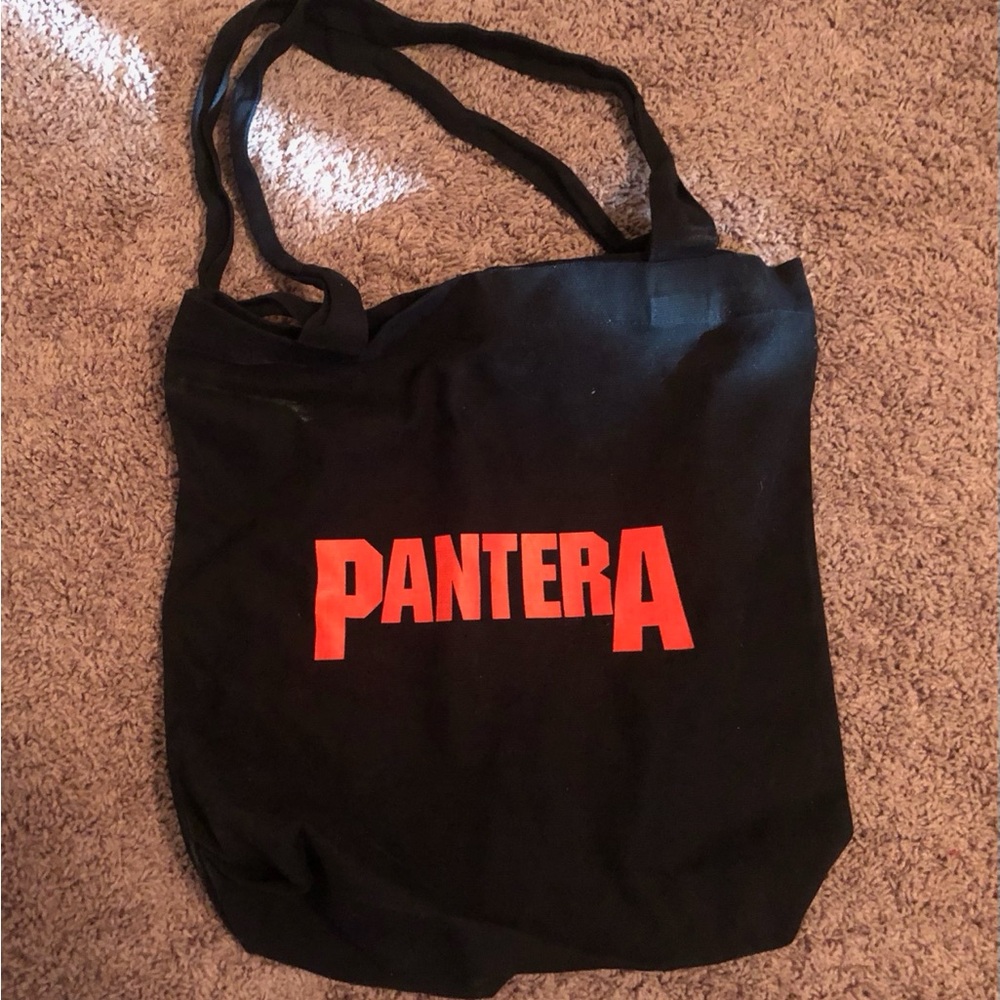 Pantera Black Tote Bag with Red Pantera Logo
